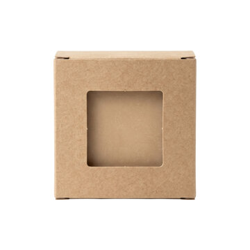Brown kraft cardboard soap box with window