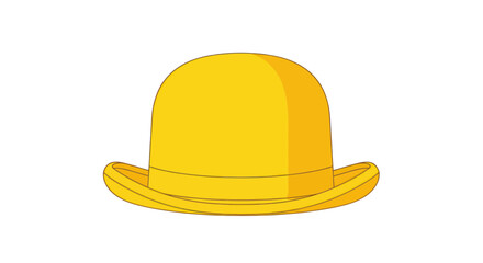 Fototapeta premium Bright Yellow Bowler Hat Isolated on White Background