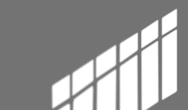 Realistic diagonal smooth shadow window frame overlay on transparent backgrounds 3d render png
