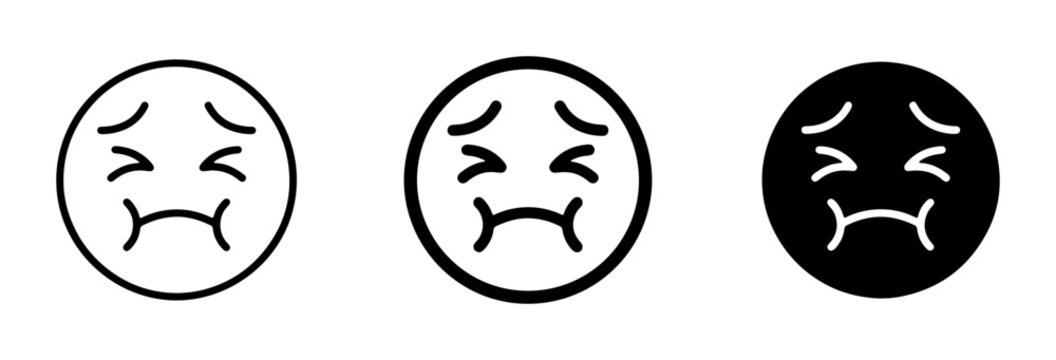 Nauseated Emoji Icons, Sick Face Vector Graphics, Disgusted Emoticon Set, Feeling Unwell Symbols, Vomiting Expression