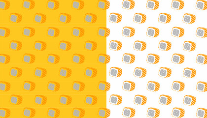 Doodle Sushi Seamless Pattern. with Japanese Maki and Seafood Cartoon Vector Style © Zayyan 