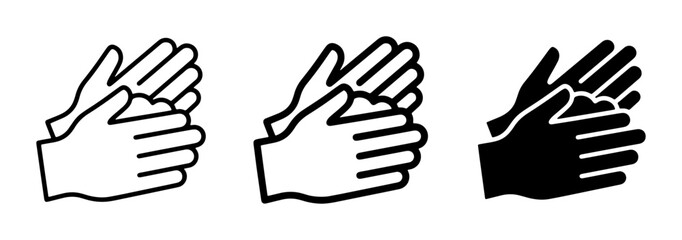 Obraz premium Clapping Hands Icons, Applause Symbol Vector Set, Approval Gesture Graphics, Positive Feedback Icons