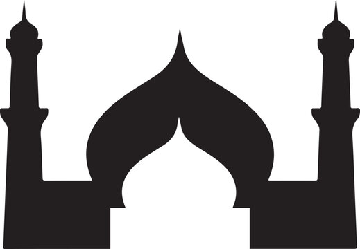 Islamic Mosque Dome and Minaret Silhouette for Eid ul Adha Celebration
