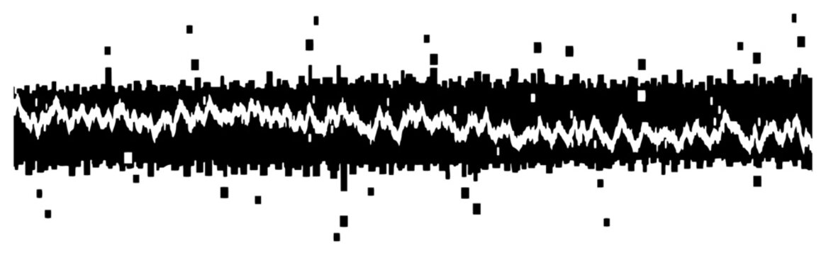 Digital glitch noise signal and pixelated horizontal distortion in techno style