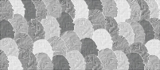 Fototapeta premium Gray and white half circles pattern on transparent background texture