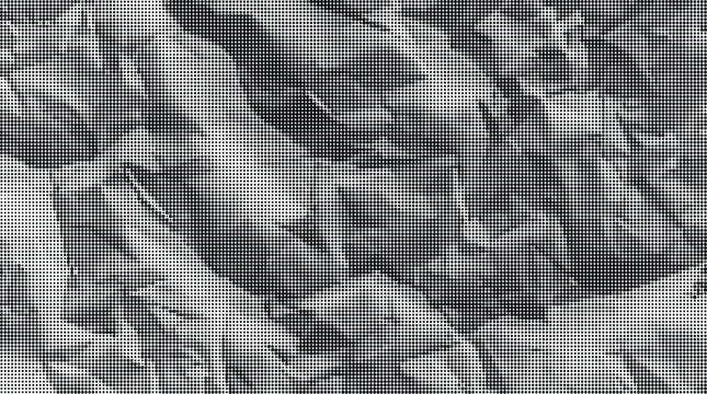 A close-up view of crumpled gray paper with a transparent background