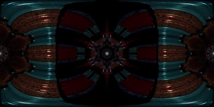 Metaverse ready VR 360 mandala in sacred geometry format, equirectangular environment map and HDRI spherical loop for spiritual dome projection and immersive VJ installations
