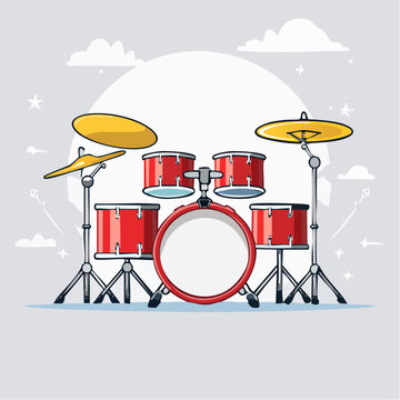 Red Drum Kit Illustration
