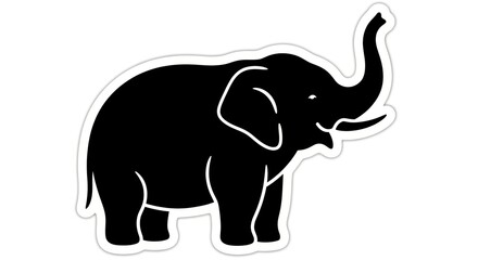 Obraz premium Black Elephant Silhouette Icon Graphic.