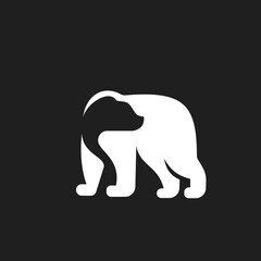 Fototapeta premium Minimalist Black and White Bear Logo Design with Negative Space