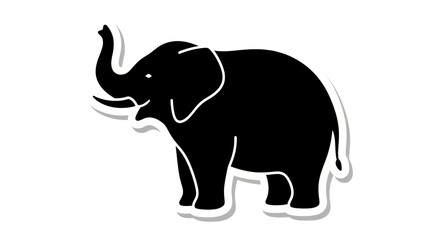 Obraz premium Black Elephant Silhouette Icon.