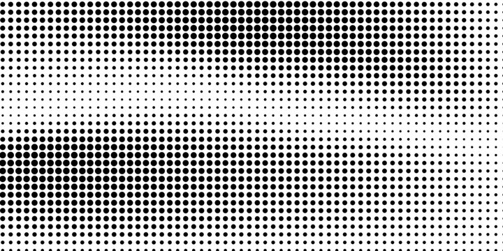 Grunge halftone gradient background. Faded grit noise texture. White and black sand wallpaper. Retro pixelated backdrop. Anime or manga style comic overlay. Vector graphic design textured template