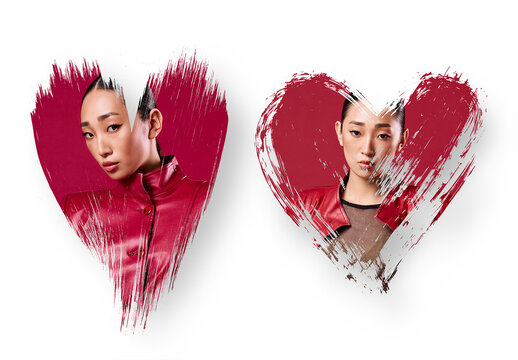 Abstract Heart Frames Effect