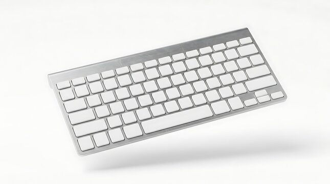 Isolated wireless computer keyboard with modern layout for typing data input digital productivity and office workstation