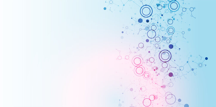 Geometric abstract background with connected line and dots. Futuristic digital background for science and technology. Vector