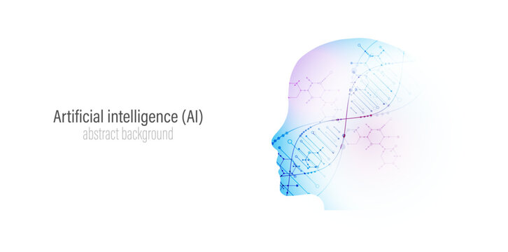 Creative image of AI environment. Scientific medical background.