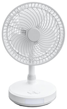 White fan with lamp table