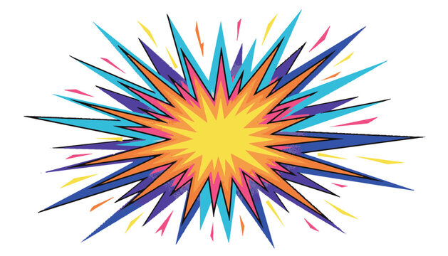 Vibrant colorful explosion graphic design element