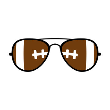 Football sunglasses svg cut file. Isolated vector illustration.