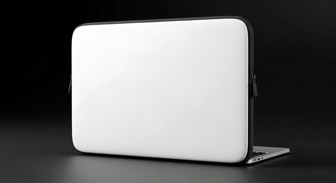 Isolated white laptop sleeve mockup blank cover protection device case sleek professional storage accessory for travel