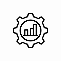 Obraz premium Data Processing Cog Wheel Line Icon