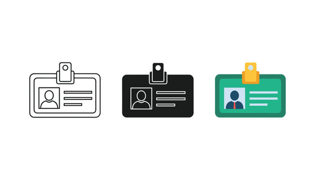 ID card icon variations for identification and access control systems