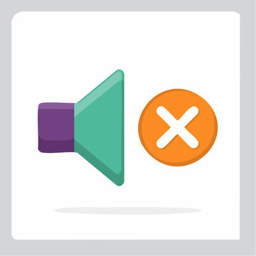 Mute speaker icon with a cross symbol