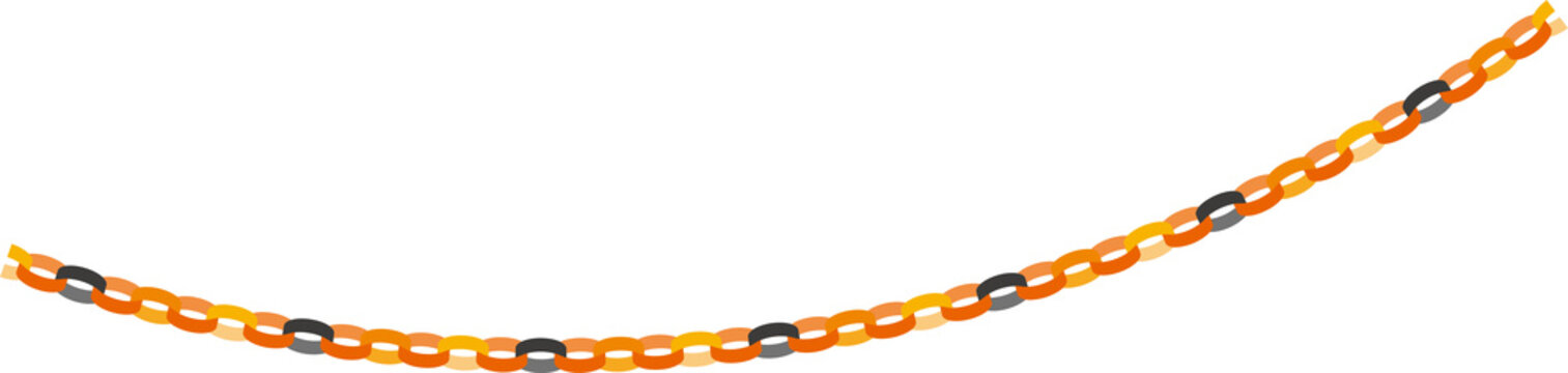 ハロウィンカラーの輪つなぎパーツ｜オレンジ・黒・紙チェーン・装飾素材 Halloween Paper Chain Part in Orange and Black