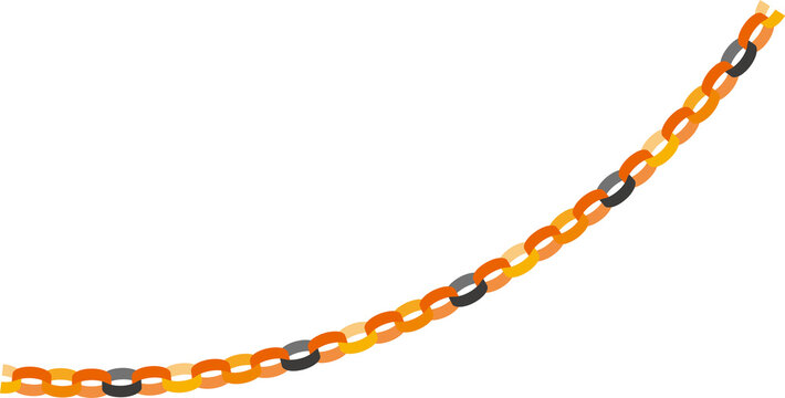ハロウィンカラーの輪つなぎパーツ｜オレンジ・黒・紙チェーン・装飾素材 Halloween Paper Chain Part in Orange and Black