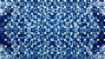 Obraz premium Abstract Blue Woven Tile Pattern Background with Artistic Watercolor Texture Design