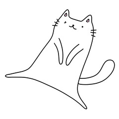 hand drawn illustration of a cute white cat © Amol