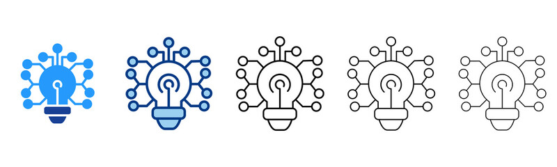 Lightbulb  Icon In Different Color And Outline Style  © Sien