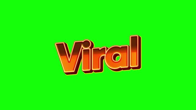 Animated viral text effects and social media call to action overlays on a green screen background