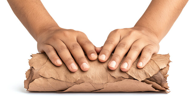 A close-up of hands pressing down on a rolled paper, symbolizing creativity and self-expression in artistic pursuits.
