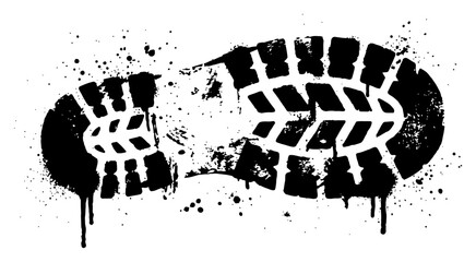 Boot footprint step mark on surface in urban stencil style © UrbanDruid