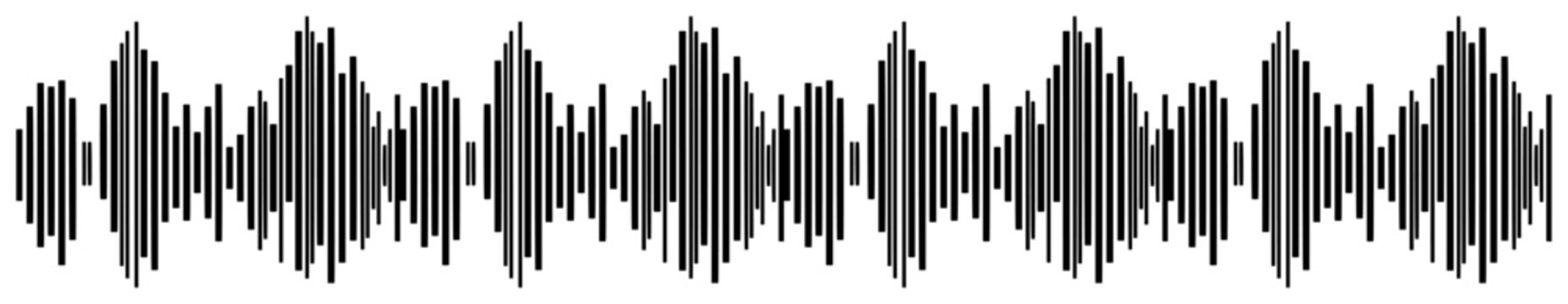Audio sound wave frequency visualization in repeating minimalist style