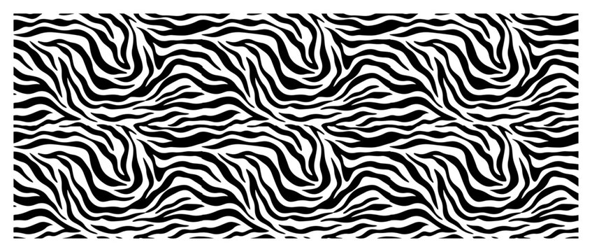 Swirling wave pattern with flowing rhythmic lines in abstract tiger print style