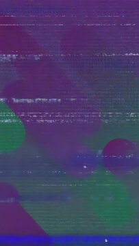 Vertical video: Speckle pulse sending glitch green diagonal band sliding blobs fading for UI effect