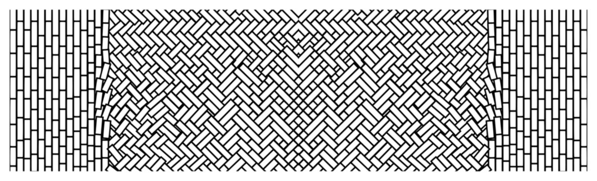 Herringbone pattern with linear geometric zigzags in minimalist style