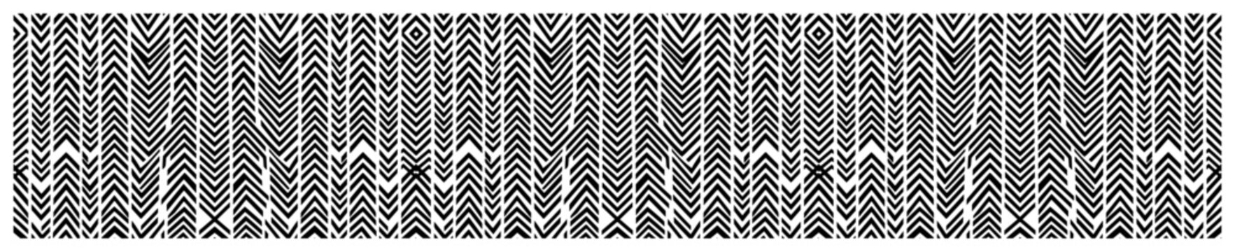 Vertical chevron stripes and geometric zigzag elements in ethnic tribal style