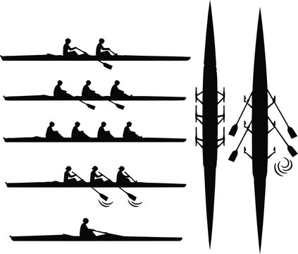 set of rowing boats