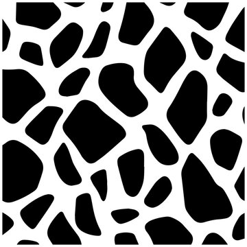 Abstract animal print seamless pattern black and white giraffe texture background