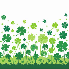 Fototapeta premium Green Clover Field Background
