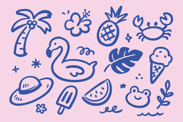 Summer Vacation Doodle Sketch Vector Illustration © Victoria