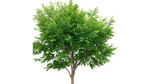 green cercis canadensis tree isolated on transparent background
