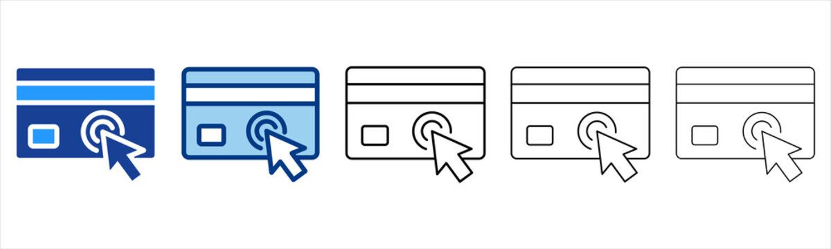 Payment  Icon In Different Color And Outline Style 