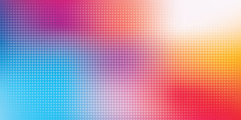 Abstract colorful halftone gradient background. Modern vibrant dot pattern vector backdrop for pop art design, tech banner, and creative web presentation © Mielda