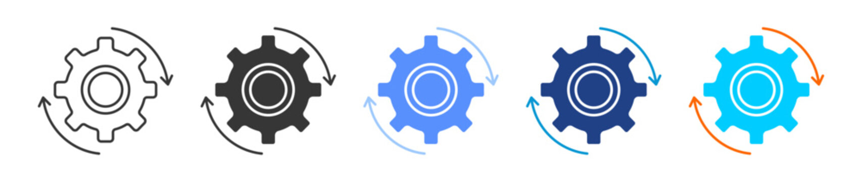 System Update  icon set multiple style collection	