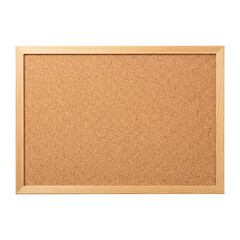 Fototapeta premium A wooden framed corkboard on a plain white background for office use Photo realistic image background removed. png