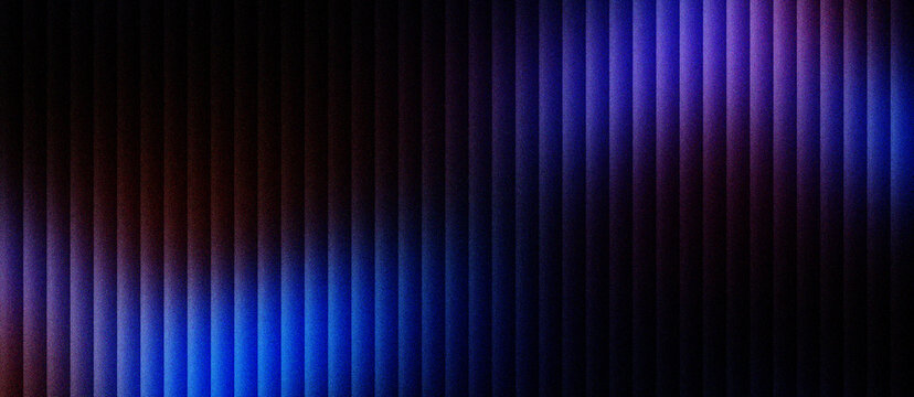 Futuristic neon blue and purple vertical lines background, abstract dark glowing stripe pattern with cinematic lighting, modern digital technology texture for web banners and presentations.